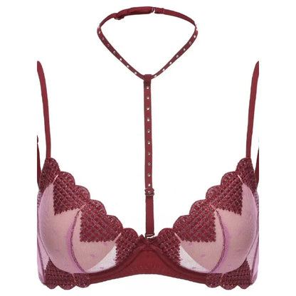 French-style Heart Embroidery Lingerie Set for Petite Women Soft Steel Cups Romantic Bra Set Hot Sale Comfortable  S-XL Hot Sale