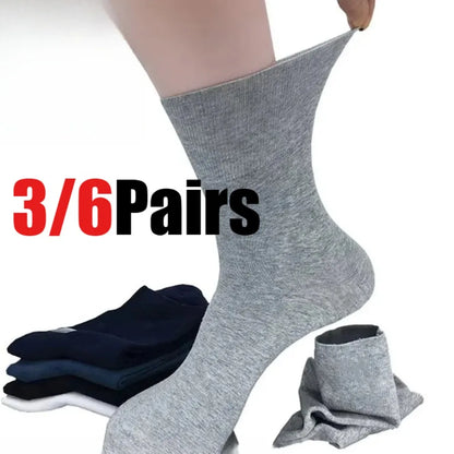 3/6Pairs Prevent Varicose Veins Socks Mens Diabetics Patients Cotton Loose Mouth Sock Man Women Comfort Meias