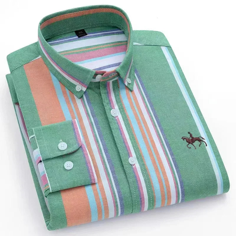 Plus Size 6XL 100% Cotton Long-Sleeve Shirts for Men Oxford Slim Fit Formal Shirt Without Pocket White Office Elegant Clothes