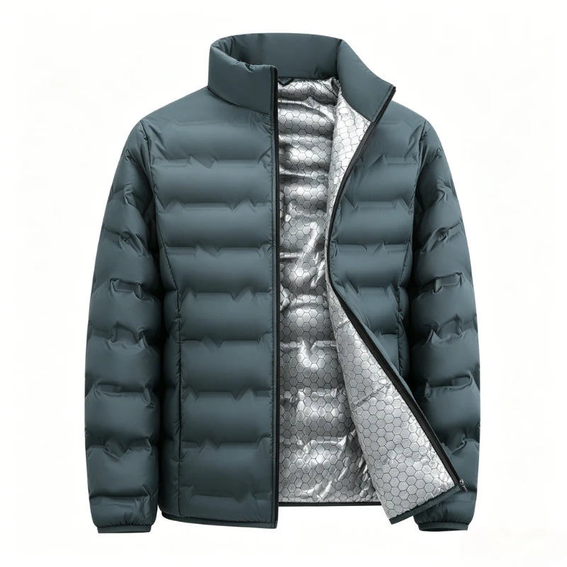 Graphene Self-heating Parka Jacket Men Solid Windproof Pleated Down Jackets Man Stand Collar Parkas Winter Padded Jackets Male