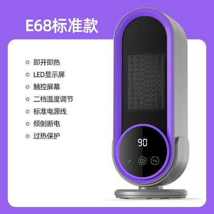 PTC Ceramic Space Heater E68/E68S Desktop Fan Heater 1200W With LED Display Touch/Remote Control Tip-Over Overheat Protection