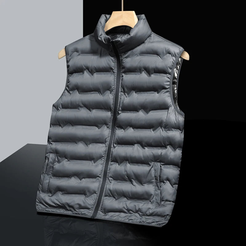 8XL Men Winter Brand Warm Vest Jacket Autumn Lightweight Outwear Vests Waistcoat Men Outfits Fashion Sleeveless Jacket Vest Male