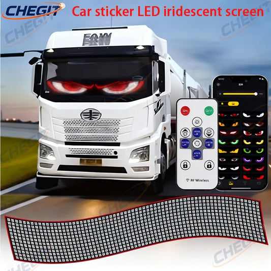 DIY Custom Text Pattern LED Eyes for Truck Programmable Display Devil Eye Car Scrolling Advertising LED Sign with App Control