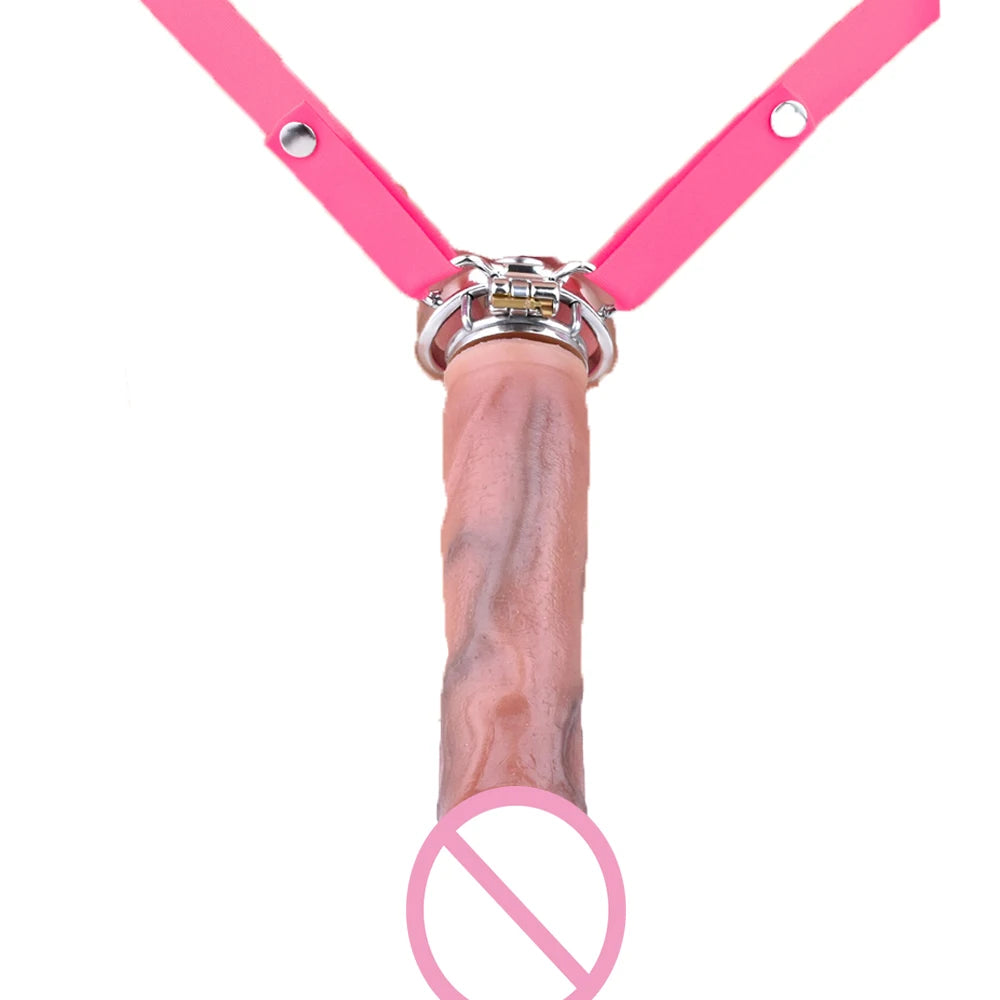 FRKO Flat Inverted Chastity Cage With Detachable Silicone Skin Feeling Dildo Bondage Belt CBT Adlt Games Cocklock Sex Toys Gays