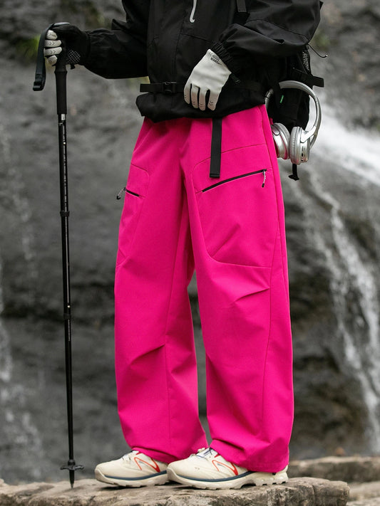 Detachable Inner  Three-in-One down Snow Pants Thick Warm Youth Casual Straight Leg Trousers Unisex Lunar New Year Red