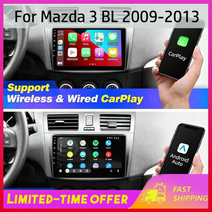 Android 15 Car Stereo GPS Navigation Head Unit for Mazda 3 BL 2009-2013 with Carplay Android Auto 9in Car 2+32G Multimedia