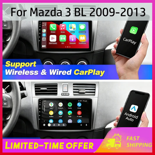 Android 15 Car Stereo GPS Navigation Head Unit for Mazda 3 BL 2009-2013 with Carplay Android Auto 9in Car 2+32G Multimedia