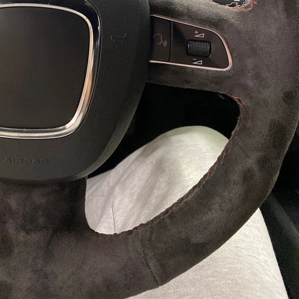 Black Suede Braid Car Steering Wheel Cover For Audi A3 8P Sportback A4 B8 Avant A5 8T A6 C6 A8 D3 Q5 8R Q7 4L S3 S4 S5 Seat Exeo