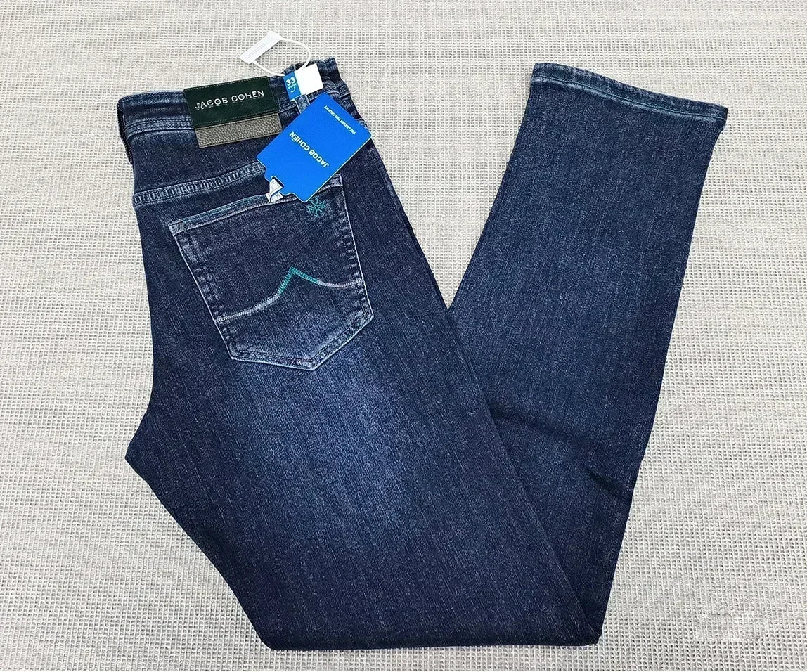 OECHSLI Jeans Thick Cotton Men 2025 Autumn Winter new Straight Middle waist casual elastic work size 30-40 Long Pants