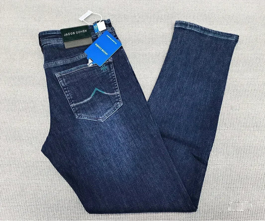 OECHSLI Jeans Thick Cotton Men 2025 Autumn Winter new Straight Middle waist casual elastic work size 30-40 Long Pants