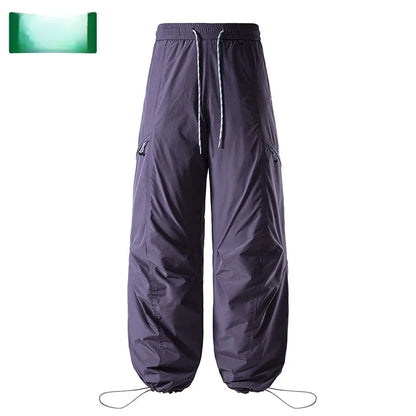 Thickened Duck down Men's Trousers Autumn Winter Warmth Workwear Loose Fit 90 White Duck down Filling Windproof Pants