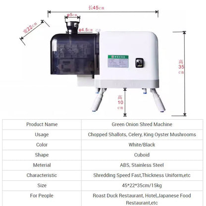 Processors Cabbage Pepper Leek Celery Green Onion Shred Machine Electric Food Vegetable Shredder