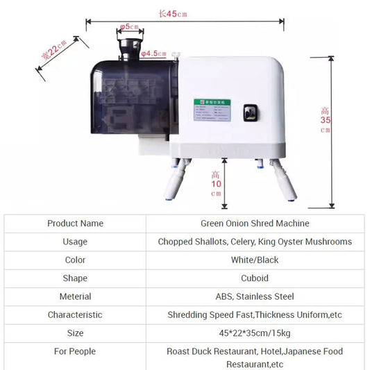 Processors Cabbage Pepper Leek Celery Green Onion Shred Machine Electric Food Vegetable Shredder