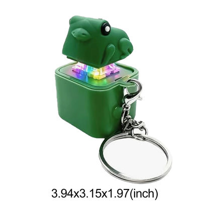 Rechargeable Frog Croaking Fidget Toy with Sound and Lights Portable Click Button Keychain for Kids Boys Girls Gift