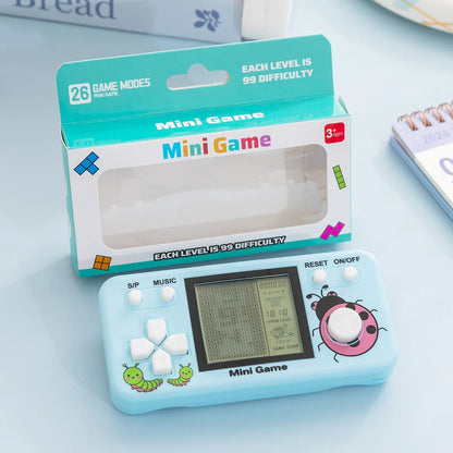 Transparent Mini Handheld Game Console 26 Classic Russian Block Games Backpack Pendant Toy For Chrismas