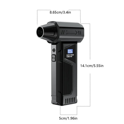 【2026 New】Brushless Wireless Jet Fan Turbo Air Blower For Car Cleaning With LED Light Digital Display Portable Outdoor BBQ Use