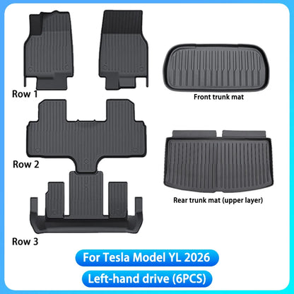 For Tesla New Model YL Launch 2026+ Car Floor Mats Cargo Liner Trunk Mats Backrest Kick Pads Protection Car Interior Accessories
