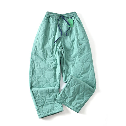 Water-Resistant Cotton Trousers for Men And Women Outdoor Sports Warm Straight Tube Nylon Fiber Youthful Vitality Long Pants