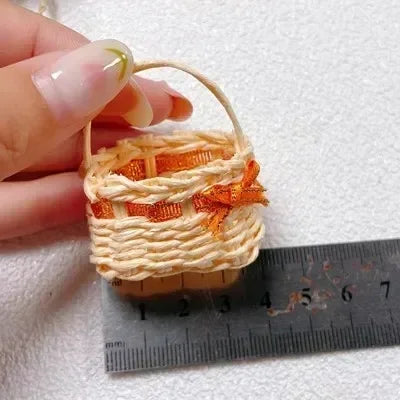 Dollhouse Handmade Mini Furniture Fruit Basket Vegetable Basket Food Play Model House Dollhouse Scene Kitchen Accessories