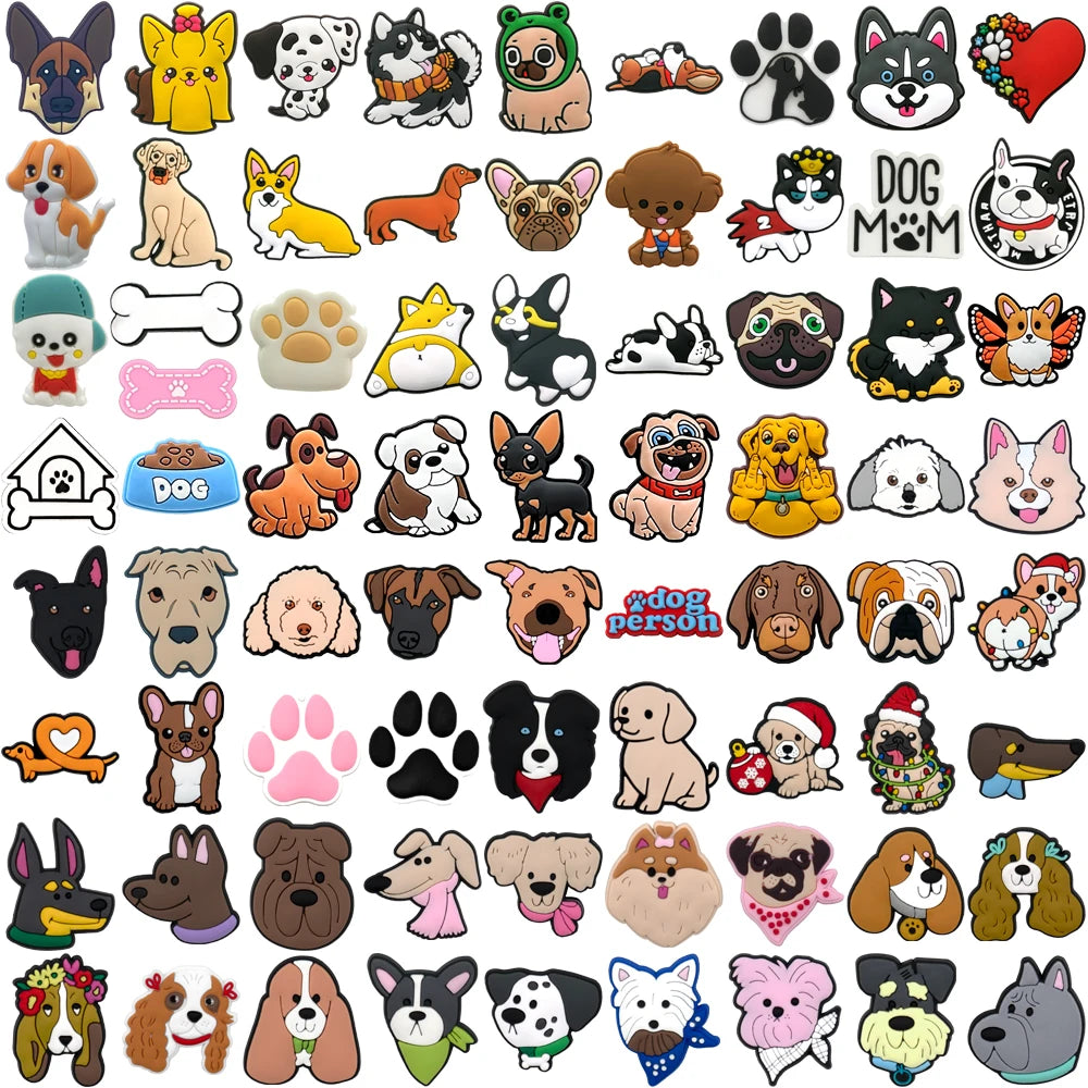 1/100pcs Dog Pins for Shoe Dachshund Corgi Chenery Bulldog Shoe Charms Shoe Accessories for Women Men Kids Gift Clog Buckles