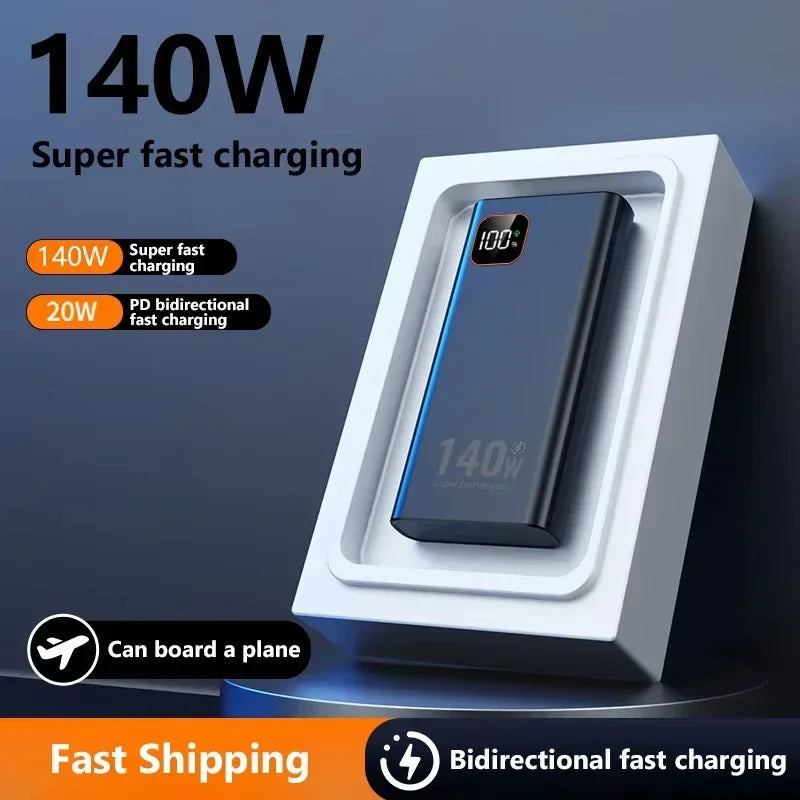 Lenovo 140W 500000mAh Ultra Capacity Junp Starter Super Fast Charging CCC Portable Battery Charger For IPhone Samsung 2026 New