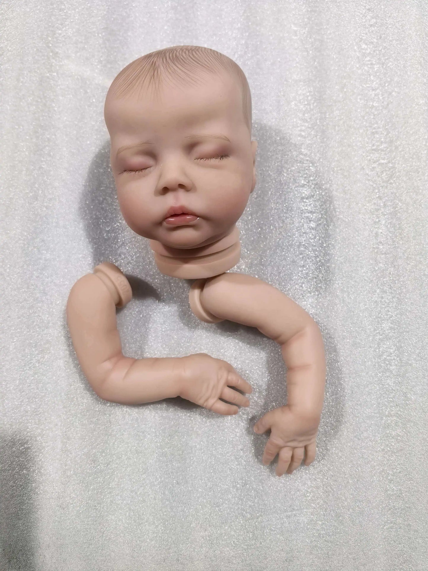 NPK 18inches Already Painted Sleeping Bebe Deliah Doll Kits Reborn Doll Unassembly DIY Reborn Doll Kit Gift for Children