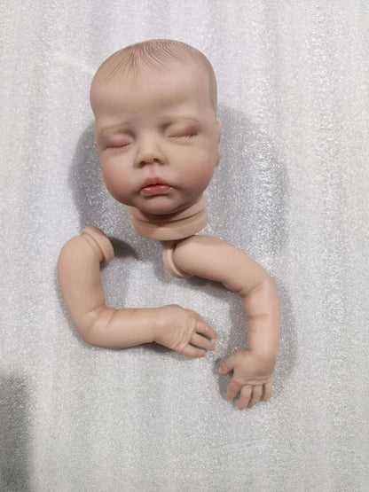 NPK 18inches Already Painted Sleeping Bebe Deliah Doll Kits Reborn Doll Unassembly DIY Reborn Doll Kit Gift for Children
