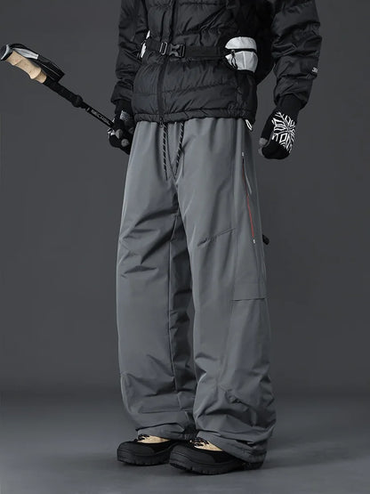 Large Size Winter Outdoor Casual Duck down Thermal Thickened Straight Leg Pants Men's Hiking Trousers Windproof And Cold-resi...