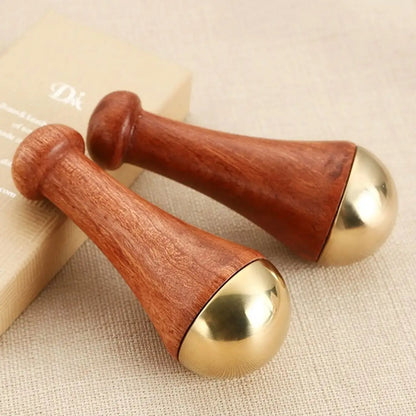 Guasha Massage Tool Face Gua Sha Face Copper Wood Scraping Stick Kansa Hammer Face and Foot Massage