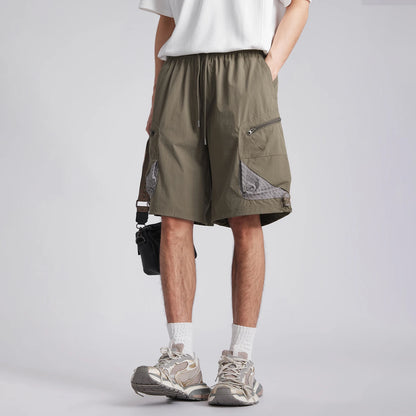 Fashion Men Quick Dry Breathable Outdoor Cargo Shorts 2026 Summer Loose Multi Pocket Retro Casual Commute Five Points Shorts