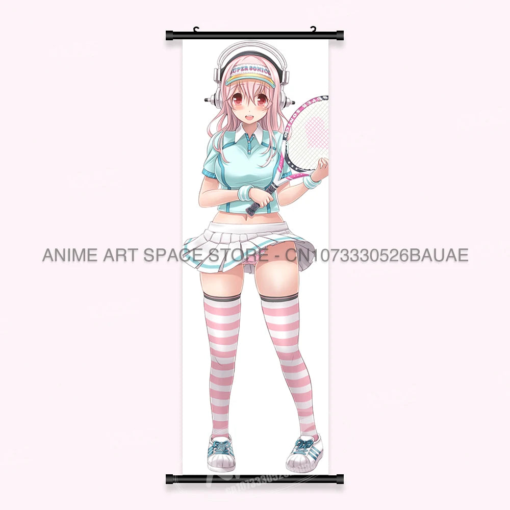Video game Wall Artwork Canvas Scrolls Picture Anime Movie Role Poster Hanging Painting Print Home Decoration For SUPER SONICO