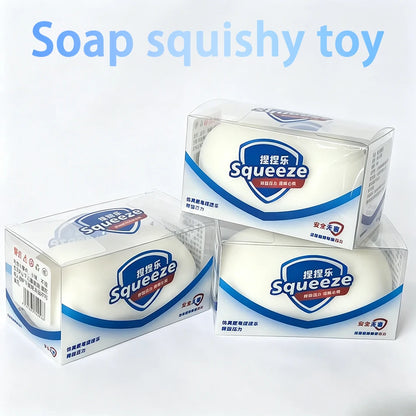 ASMR simulated soap ball squishy stress ball, soft cute realistic filled soft glue toy, prank soap stress relief toy, gift