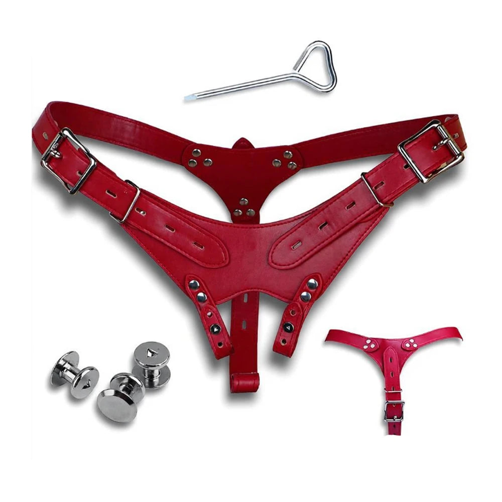 FRKO PU Leather Chastity Belt For Metal Penis Lock Cage Auxiliary Harness Belt Underwear Chastity Accessories BDSM Men Sex Toys