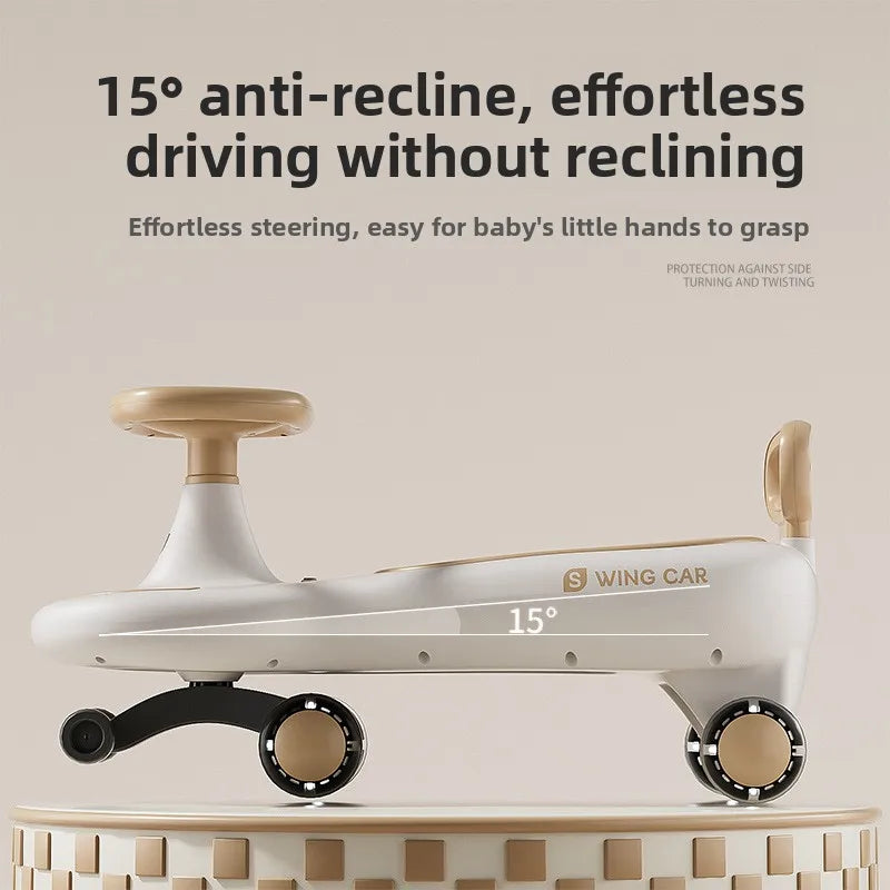 Kids Wobble Car 1 12 Anti Tip Silent Wheels Music Rocking Adults Sit Anti-rollover Children's Wiggle Car Adults Can Sit