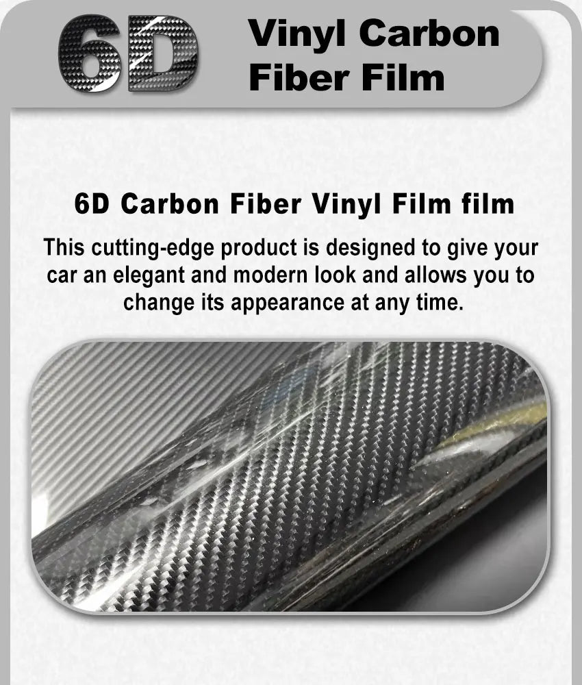 6D Carbon Fiber Vinyl Foil Film Ultra Gloss Waterproof Decoration Film Auto Wrap Sticker for Laptop Phone Case Motorcycle