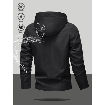 New Men'S Spring And Autumn Fashion Hooded Jacket，Suitable For Sports And Outdoor Leisure Wear，Equipped With A Zippered Pocket