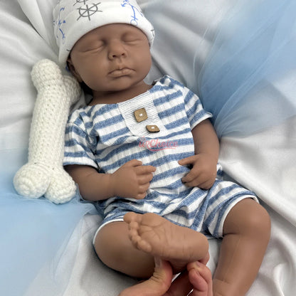 20 Inch Open Mouth Full Silicone Reborn Doll Lifelike Loulou Toy Doll Handmade Art Doll Cute Sleeping Newborn For Collection