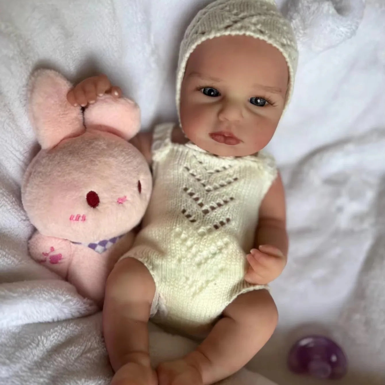13 Inch Open Mouth Silicone Doll Loulou Lifelike Silicone Girl Doll Newborn Baby Doll Cute Bebe Doll Birthday/Christmas Gift