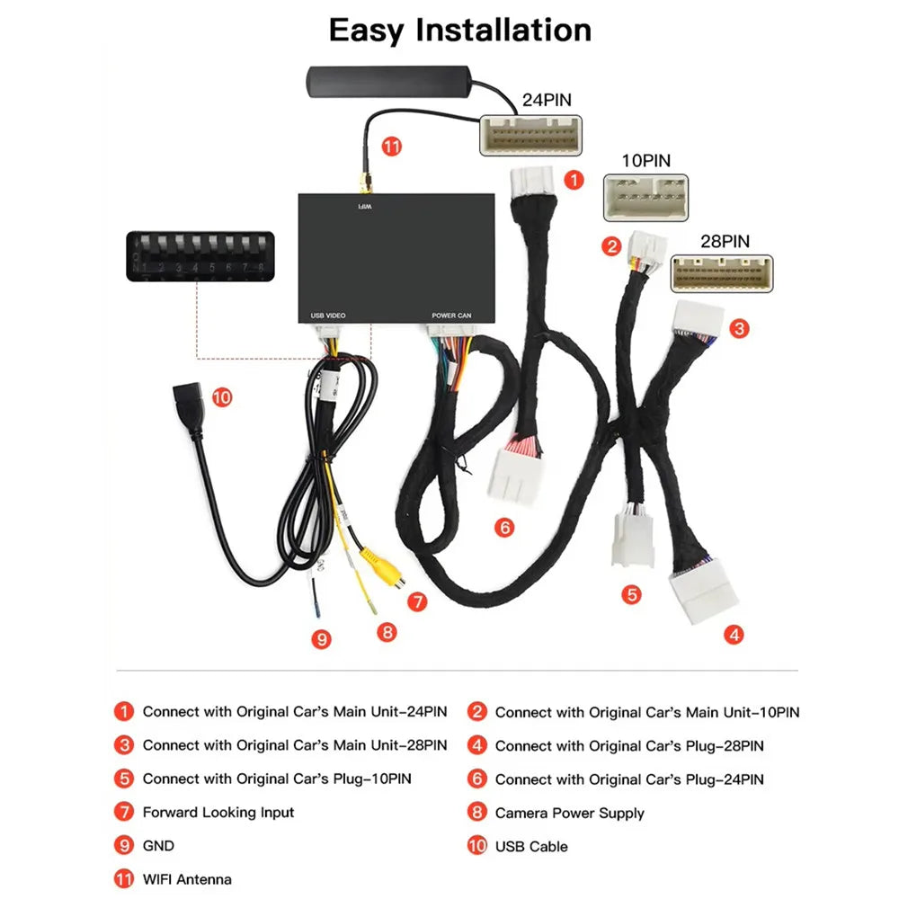 CARABC For TOYOTA CHR RAV4 Highlander Tundra Sienna Prius Yaris Camry Wireless Carplay Android Auto GPS Navigation