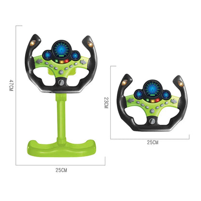 Electric Simulated Driving Steering Three-Dimensional Portable Wheel Copilot Toy Light And Sound Educational Children's Gifts