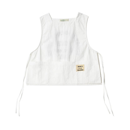 imakokoni 2025 Early Autumn Casual Artistic Plaid Print Work Jacket Women's Lettered Sleeveless V-Neck Top255178