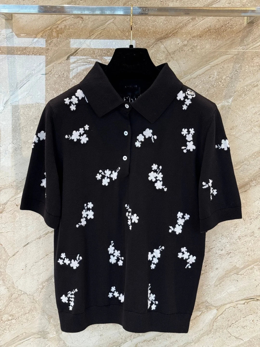 2026 New Arrival Women's Polo Shirt Chic Embroidered Floral Print Short Sleeve Casual Slim Fit Cotton Polo T-shirt