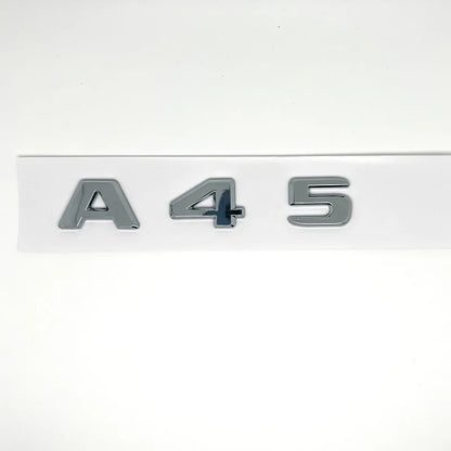 3D ABS Glossy Black Car Fender Badge Turbo 4MATIC Sticker Rear Trunk AMG Emblem A45 Logo For Mercedes Benz A 45 AMG W176 W177