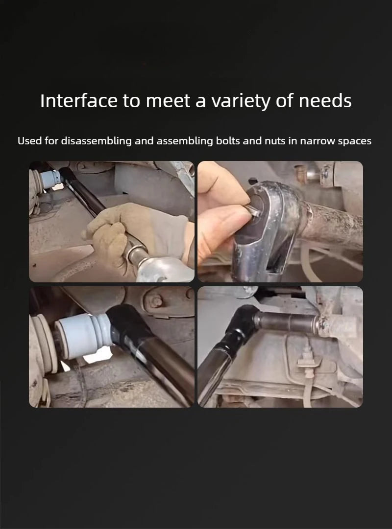 Universal Offset Impact Extension Wrench High Torque Ratchet Tool for Automotive Tight Space Repair - DIY Professional Mechanics