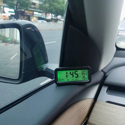 LCD Digital Solar/USB Car Clocks Power Dashboard Thermometer Automotive Electronic Temperature Humidity Gauge Automobiles Clock