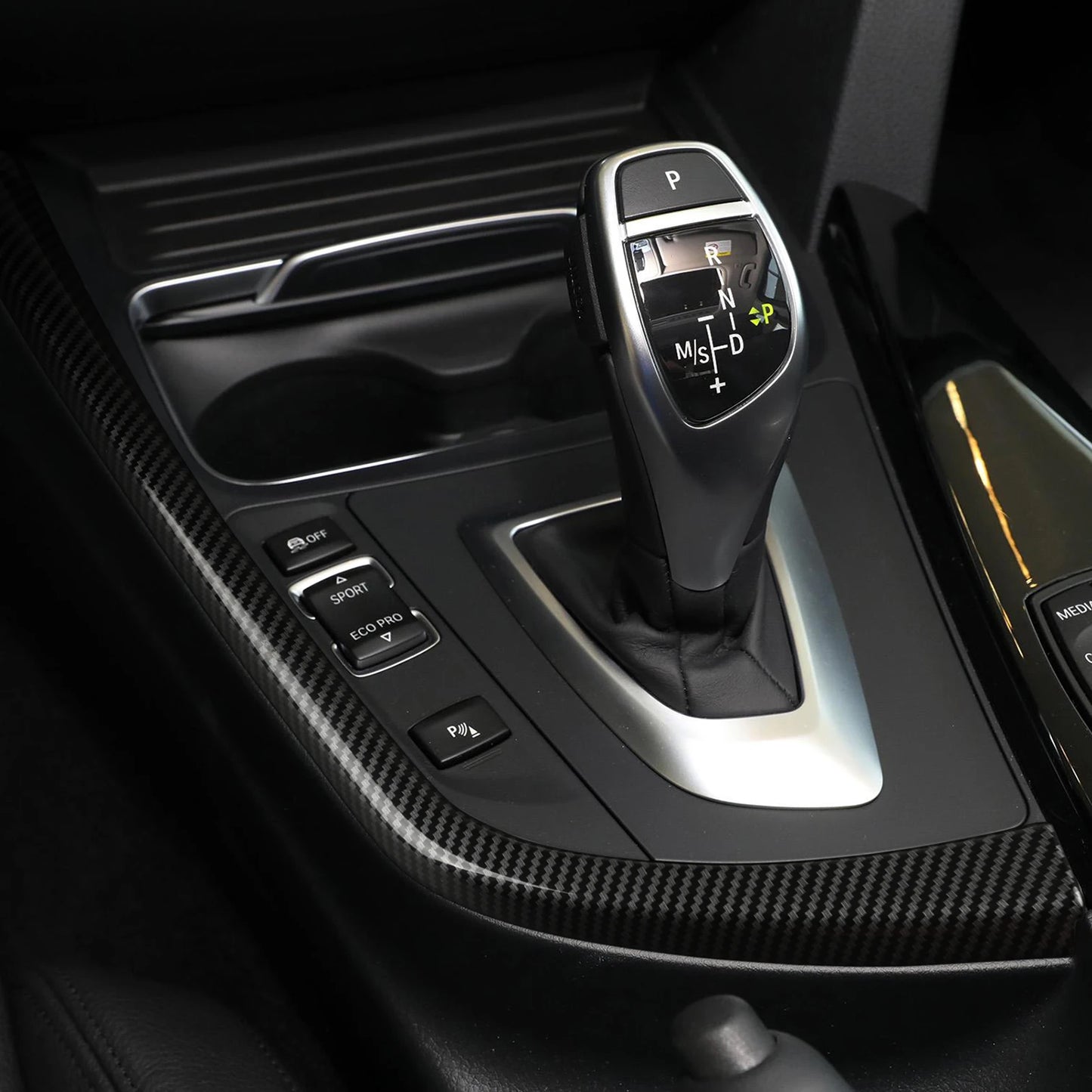 Car Center Console Dashboard Gear Shifter Panel For BMW F30 F31 F34 3GT F32 F33 F36 Trim Accessories, Carbon Fiber ABS Sticker