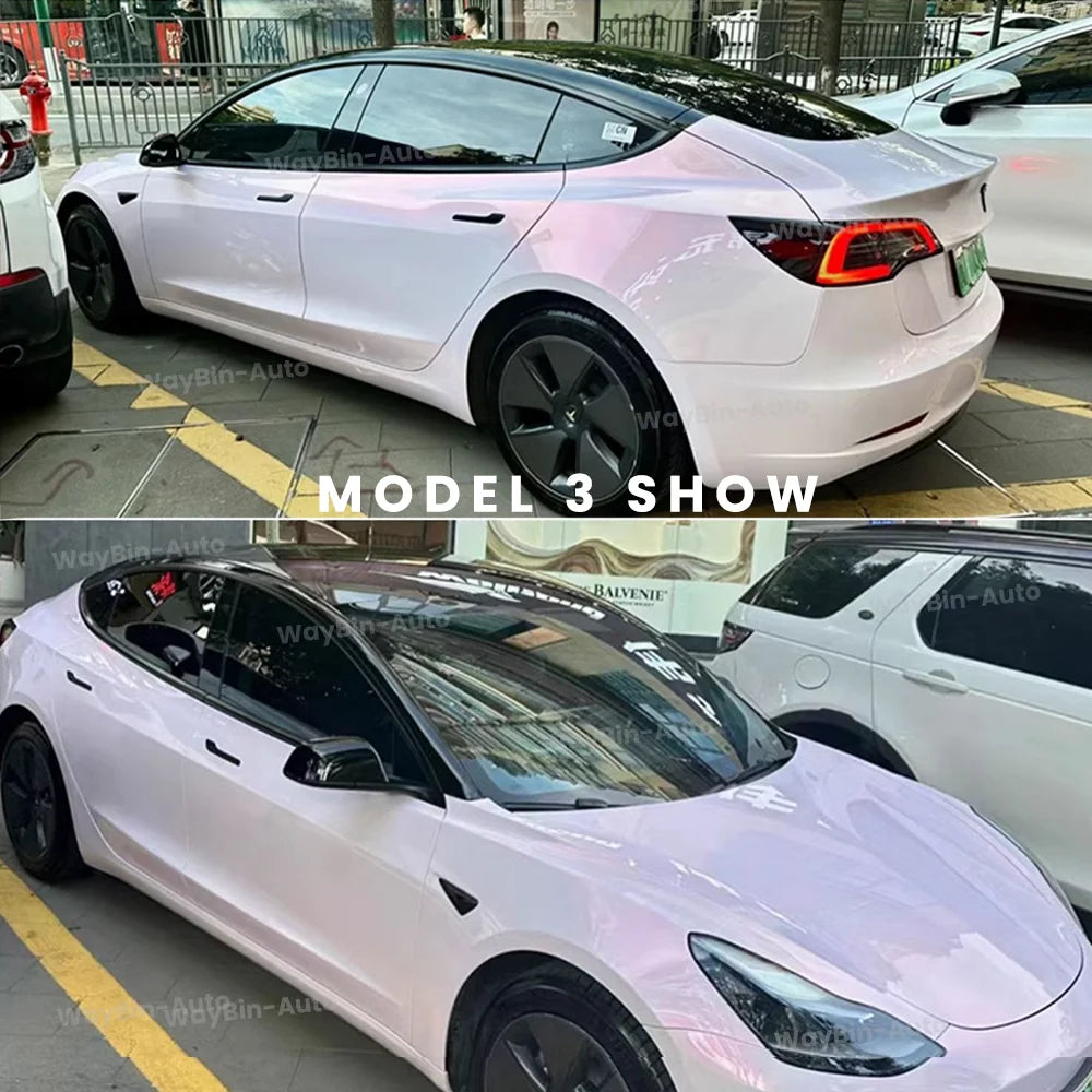 Hidden Roof Vinyl Wrap For Tesla Model 3 Highland 2024 Strip Film Trim Cover Black Y Juniper Floating Roof Sticker Accessories