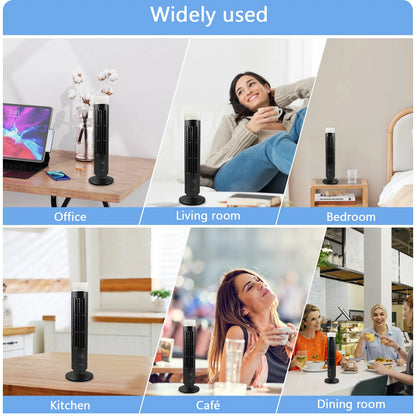 2026 New Upgrade Mini Tower Fan 3W Vertical Air Conditioning Fan Bladeless With Light USB Plug-in Or Battery Powered 2-speed For