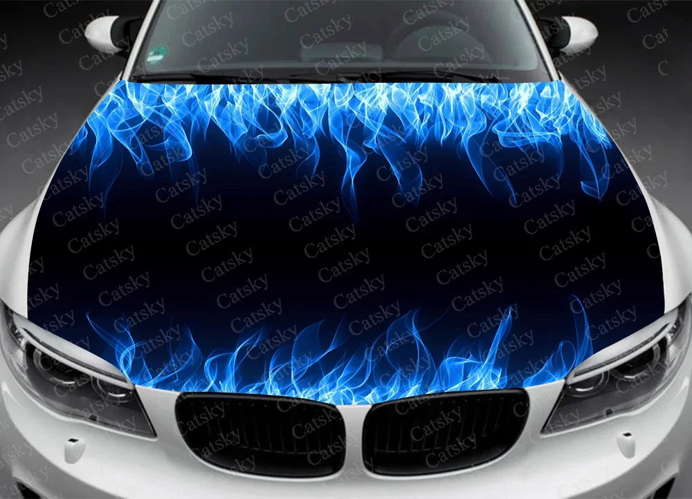 Car Accessories Hood Decal, Fire, Flame, Vinyl, Sticker, Graphic, Wrap Decals, Truck Graphic, Bonnet Sticky Paper, Skull, F150