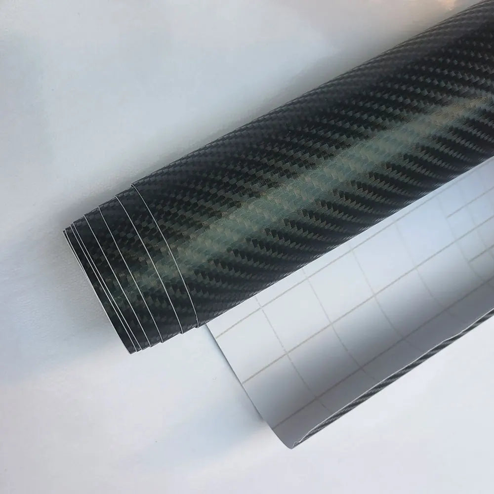 10/20/30/40/50*152cm Black Matte 3D 4D 5D Carbon Fiber Vinyl Car Wraps Auto Satin Film Vehicle Sticker with Different Size/Roll